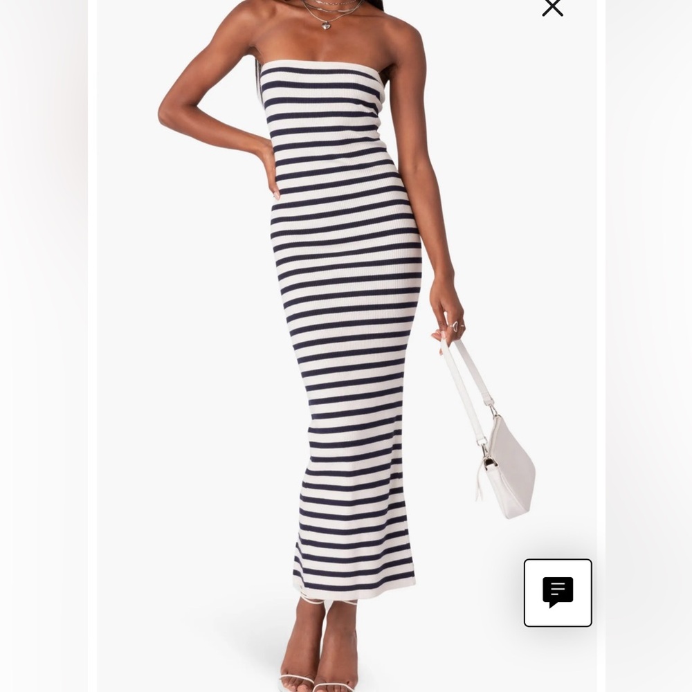 Stripe Strapless Rib Sweater Dress NWT.
